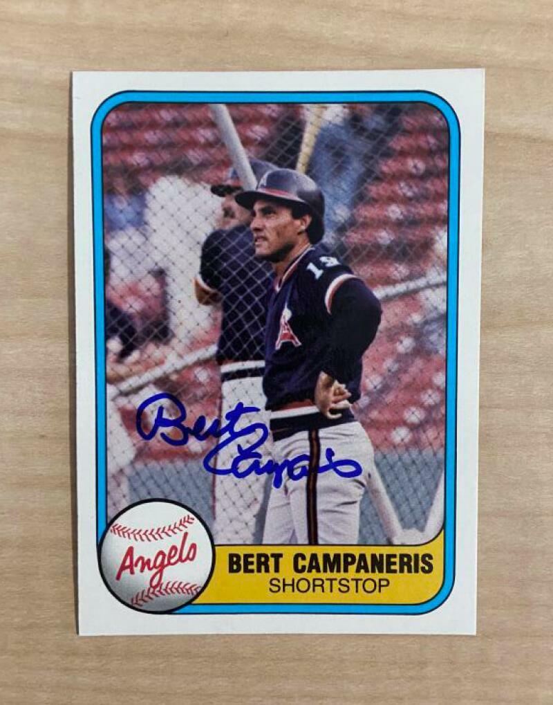 BERT CAMPANERIS CALIFORNIA ANGELS SIGNED AUTOGRAPHED 1981 FLEER CARD #280 W/COA 