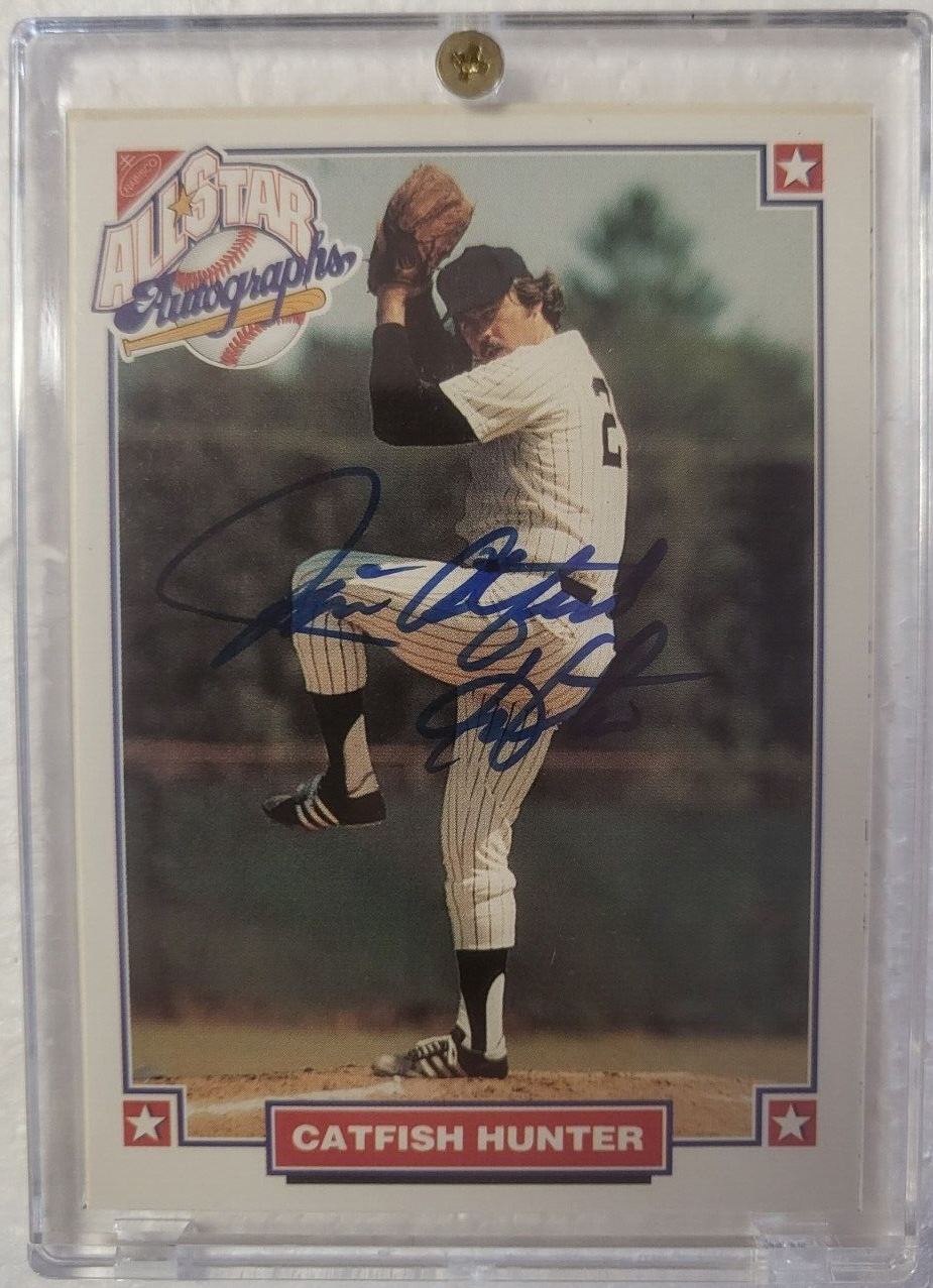 NABISCO ALL STAR AUTOGRAPHS JIM CATFISH HUNTER BASEBALL LEGENDS SIGNED AUTO CARD