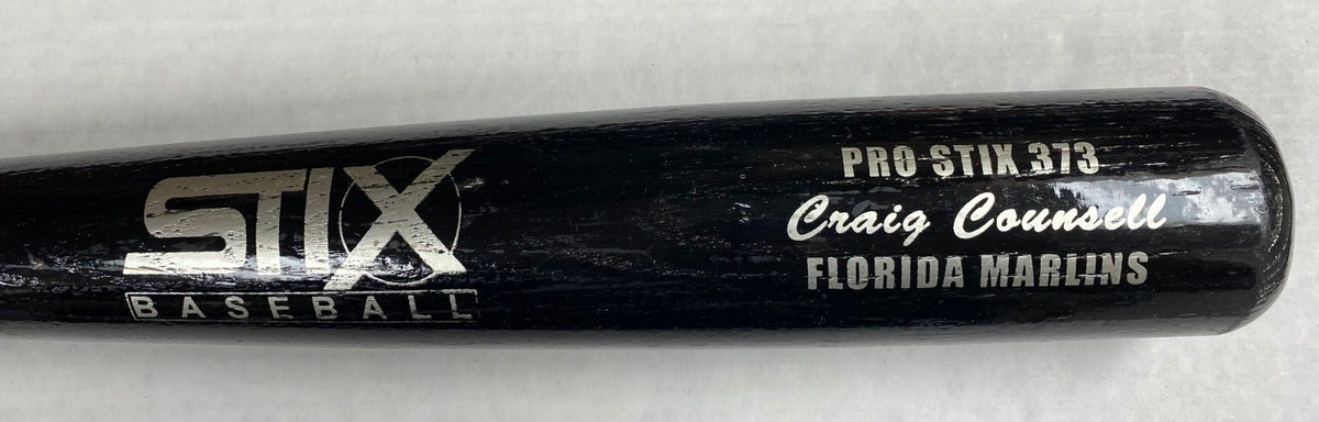 CRAIG COUNSELL FLORIDA MARLINS GAME USED PRO STIX 373 BASEBALL BAT RARE