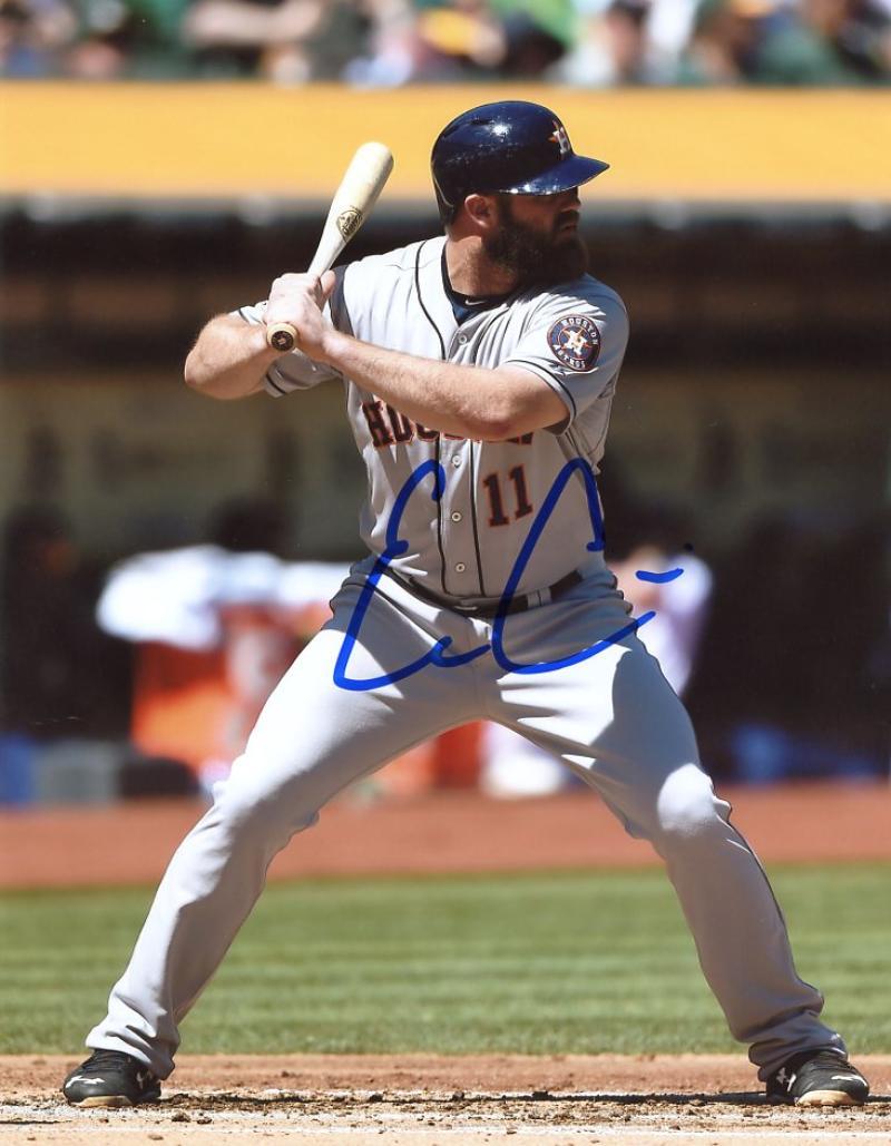 EVEN GATTIS AT BAT HOUSTON ASTROS SIGNED 8X10 PHOTO W/COA