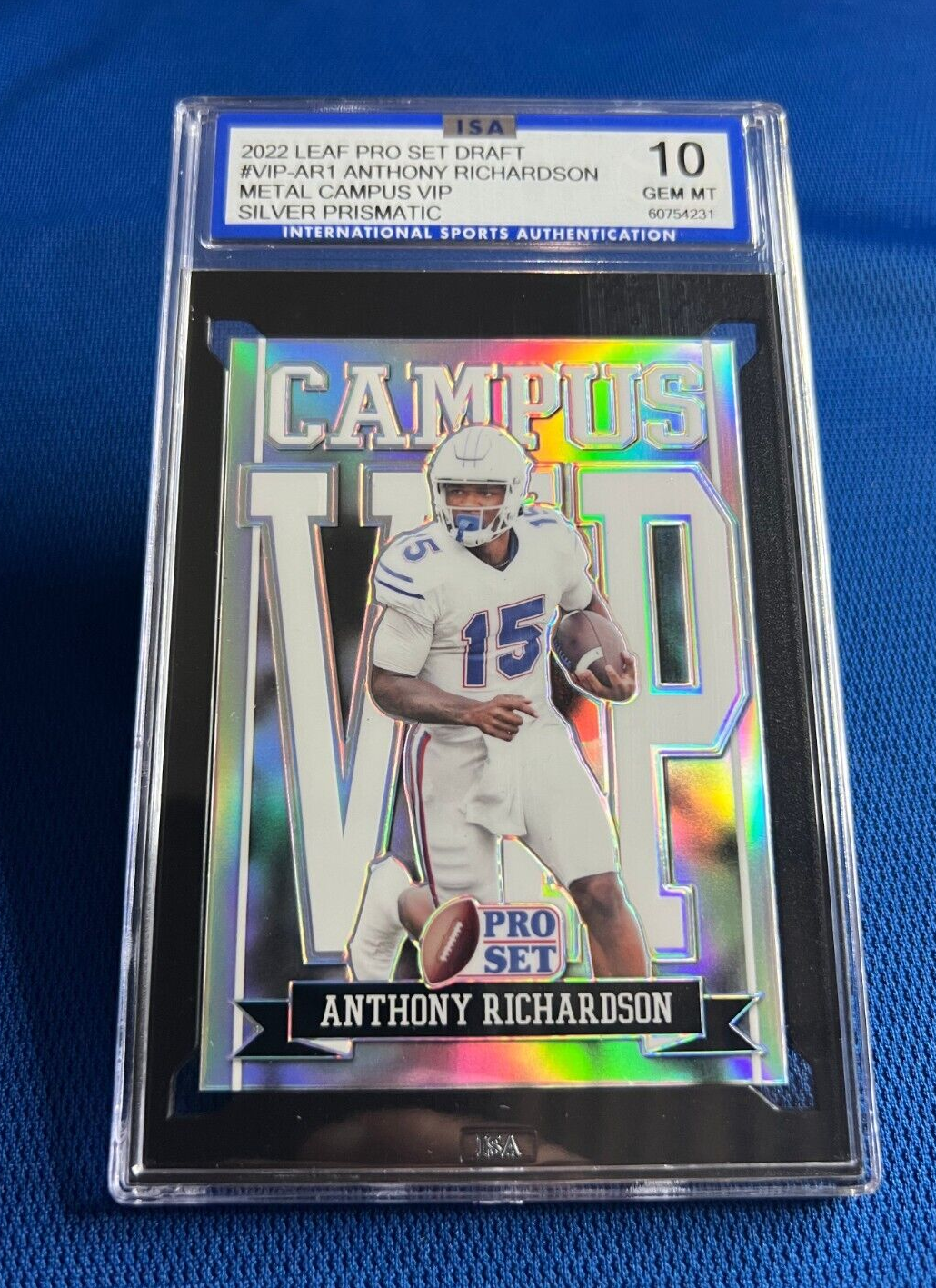 2022 LEAF PRO SET ANTHONY RICHARDSON METAL CAMPUS VIP SILVER PRISMATIC ISA 10 GM