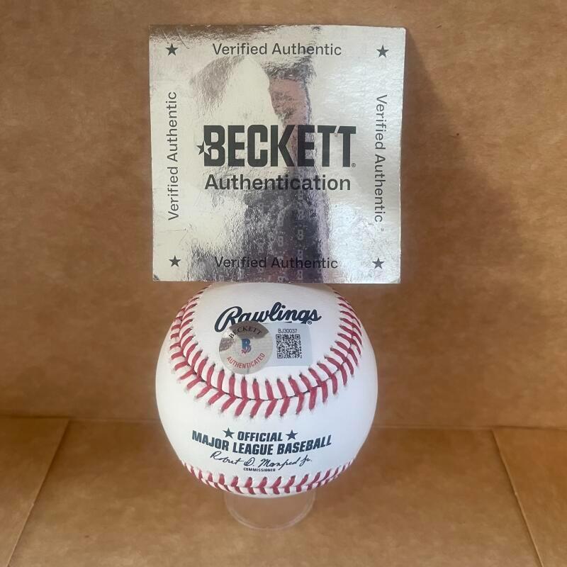PETE HANSEN REDS SIGNED AUTO M.L. BASEBALL BECKETT AUTH