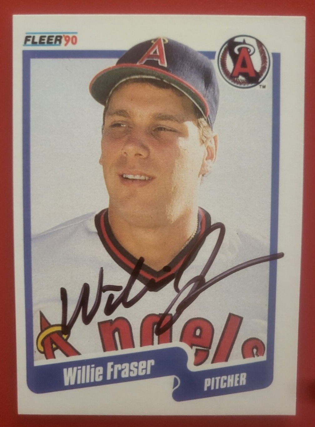 1990 FLEER WILLIE FRASER ANGELS SIGNED AUTO AUTOGRAPHED CARD #133 W/COA