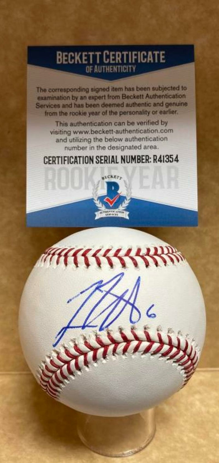 JAMESON HANNAH CINCINNATI REDS ROOKIE YEAR SIGNED M.L. BASEBALL BECKETT R41354