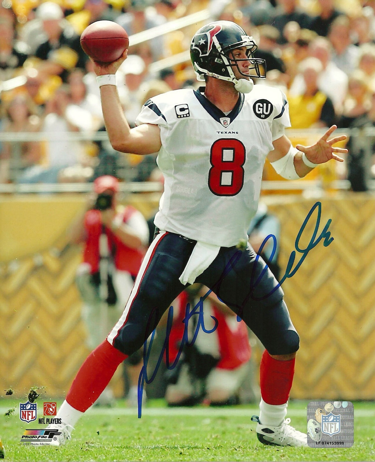 MATT SCHAUB HOUSTON TEXANS SIGNED AUTOGRAPHED 8x10 PHOTO W/COA