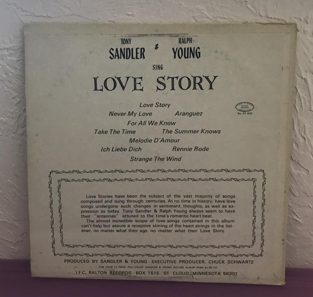 TONY SANDLER & RALPH YOUNG SING LOVE STORY SIGNED AUTOGRAPHED VINYL RECORD W/COA