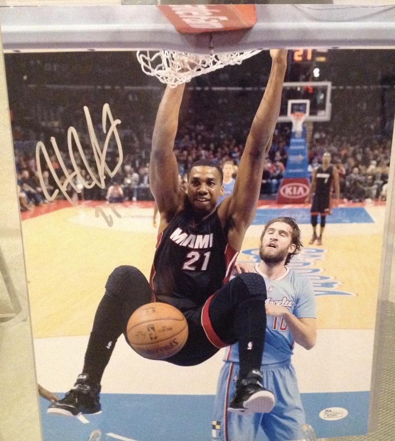HASSAN WHITESIDE MIAMI HEAT  SIGNED  AUTOGRAPHED 11X14  JSA R03547