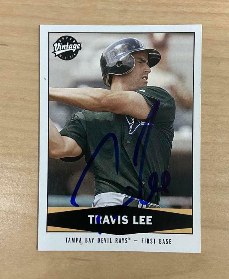 TRAVIS LEE TAMPA BAY RAYS SIGNED AUTOGRAPHED 2004 UPPER DECK CARD #150 W/COA 