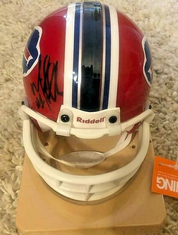 MIKE HOLLIS BUFFALO BILLS SIGNED AUTOGRAPHED MINI HELMET W/COA