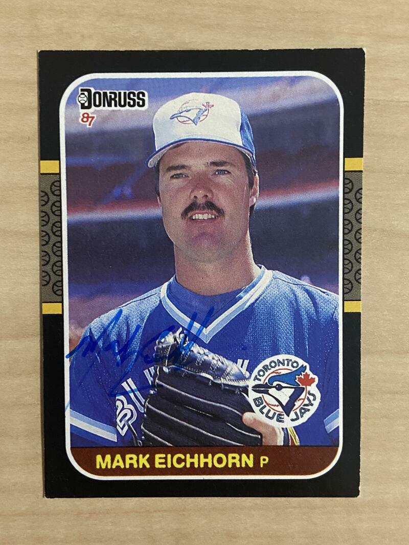 MARK EICHHORN TORONTO BLUE JAYS SIGNED AUTOGRAPHED 1987 DONRUSS CARD #321 W/COA