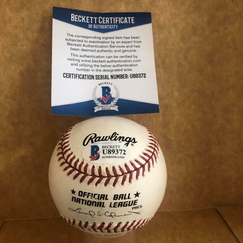 ANDRE DAWSON CHICAGO CUBS SIGNED AUTOGRAPHED N.L. BASEBALL  BECKETT U89372