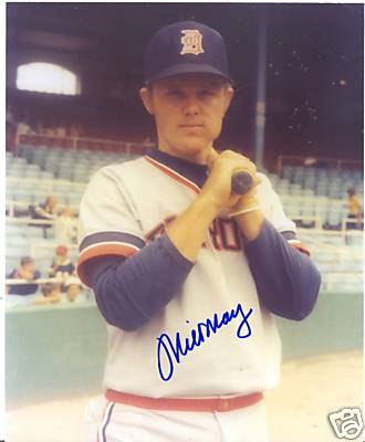 MILT MAY DETROIT TIGERS SIGNED 8X10 PHOTO W/COA