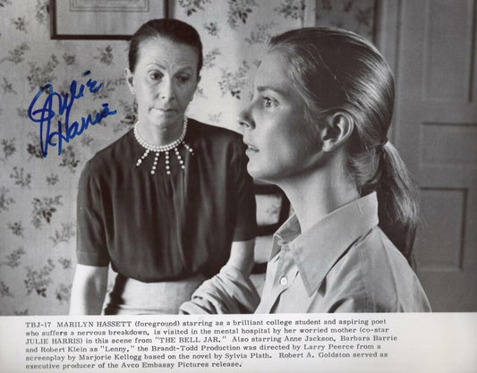 JULIE HARRIS "THE BELL JAR"  SIGNED AUTOGRAPHED 8X10 PHOTO W/ COA