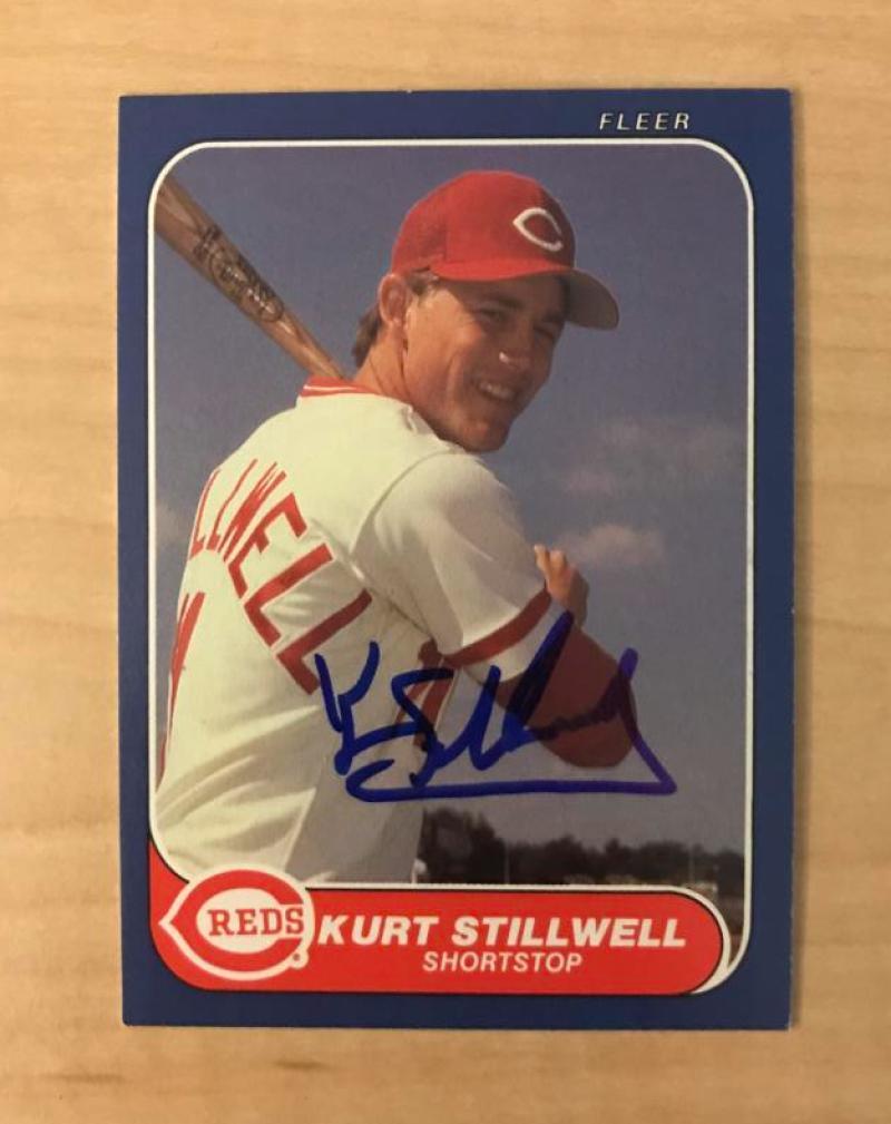 KURT STILLWELL CINCINNATI REDS AUTOGRAPHED 1986 FLEER UPDATE CARD #108 W/COA