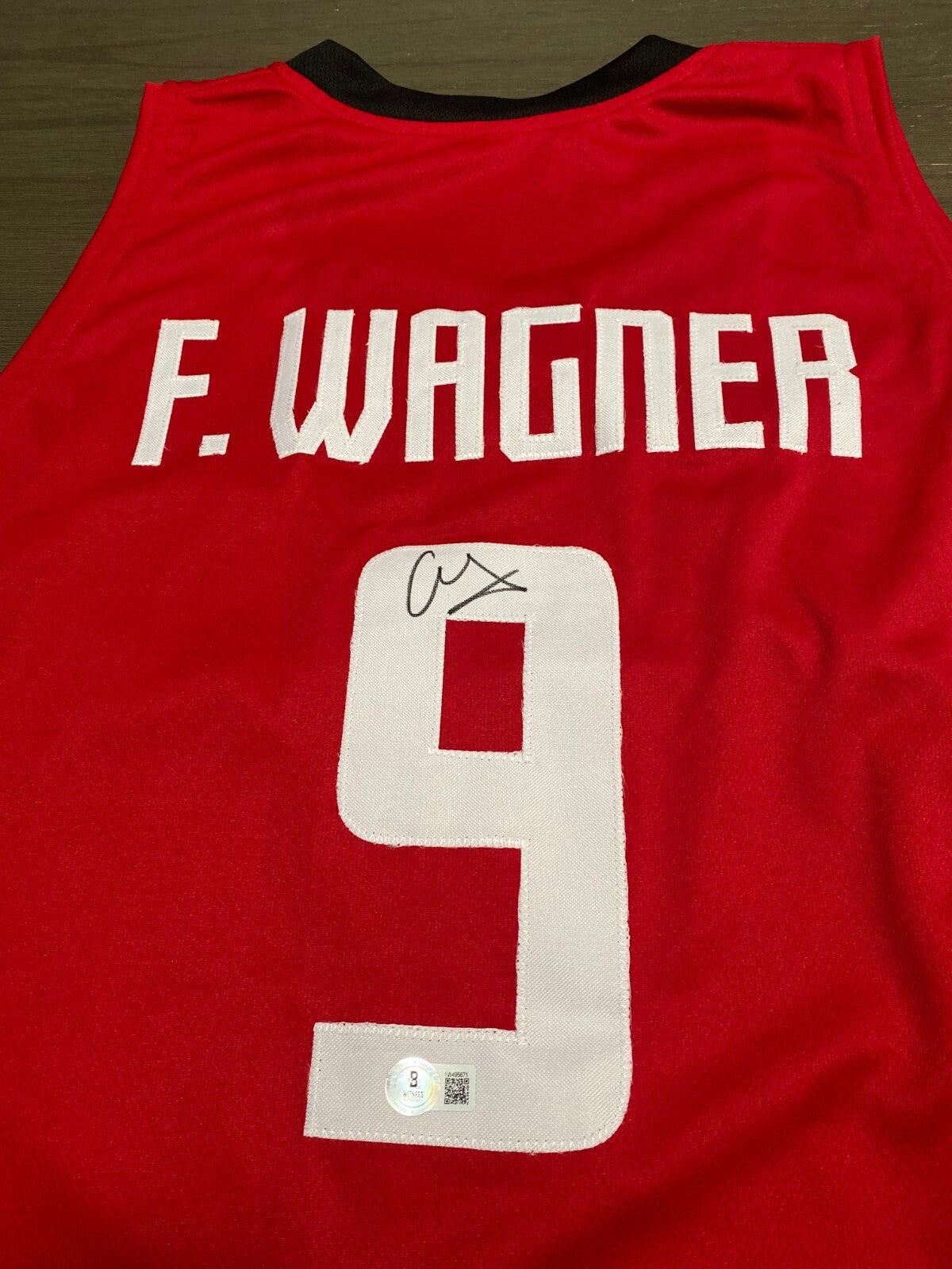 FRANZ WAGNER #9 OLYMPIC GERMAN DEUTSCHLAND SIGNED CUSTOM JERSEY XL BECKETT A