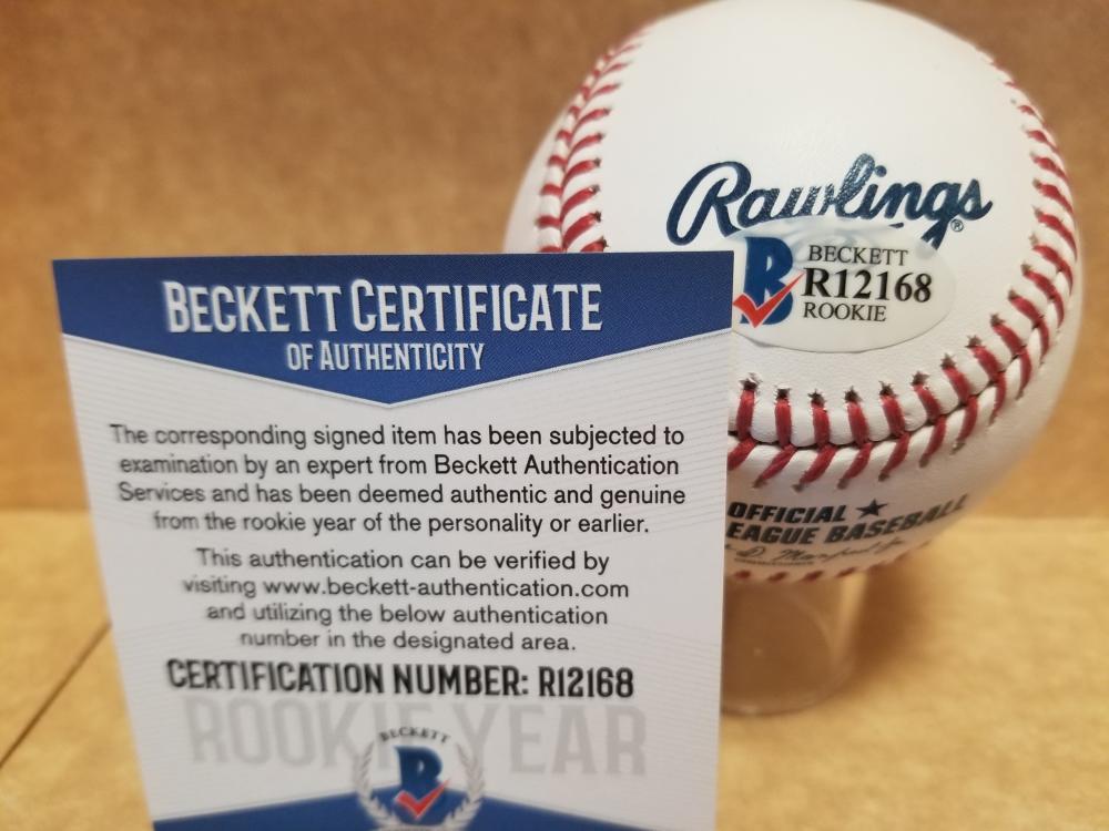 JORGE GUZMAN MIAMI MARLINS ROOKIE YEAR SIGNED AUTO M.L. BASEBALL BECKETT R12168
