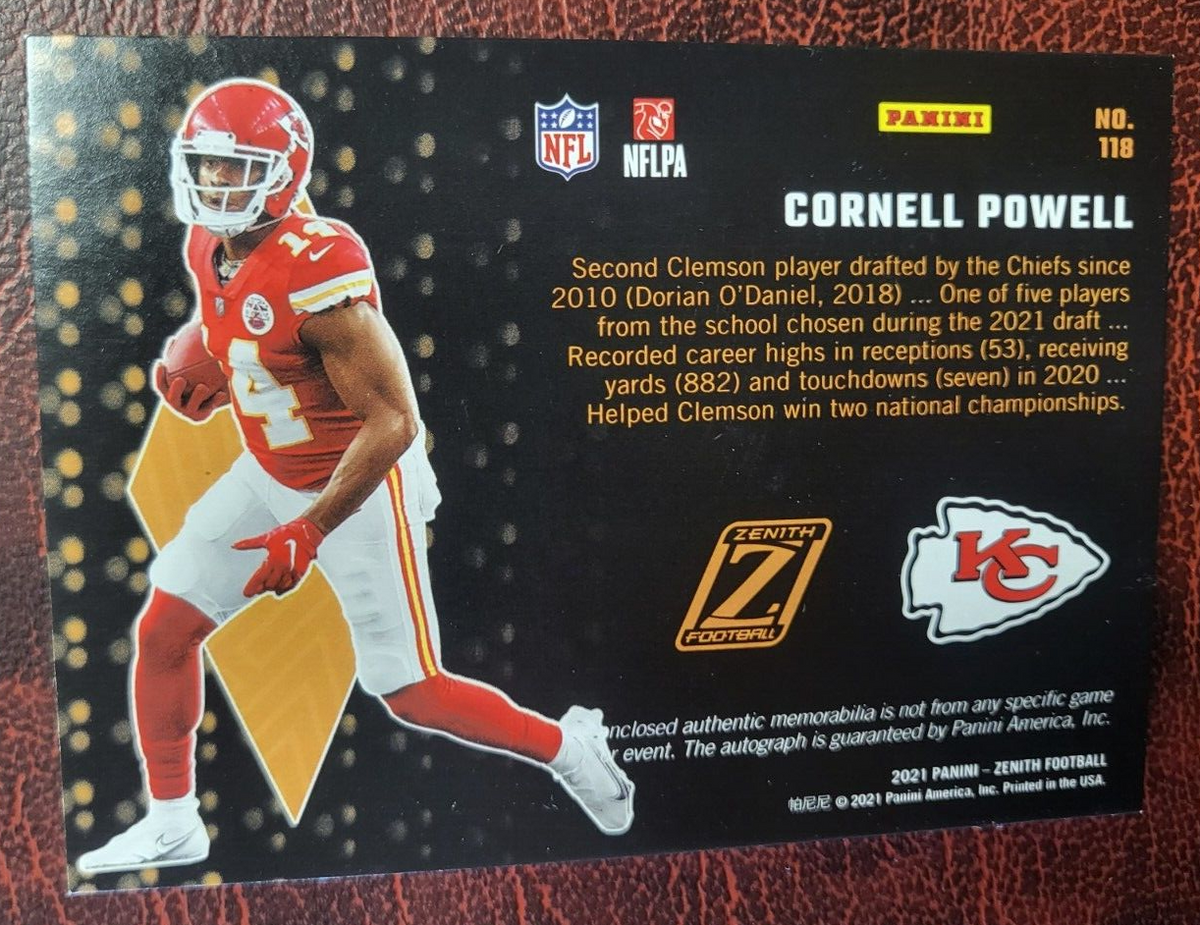2021 PANINI ZENETH CORNELL POWELL KC CHIEFS ROOKIE RC AUTO AUTOGRAPH /199 CARD