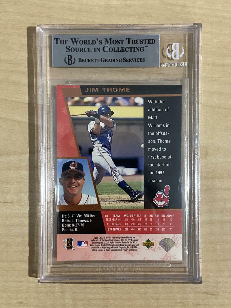 1997 SP JIM THOME INDIANS AUTHENTIC AUTOGRAPH BECKETT