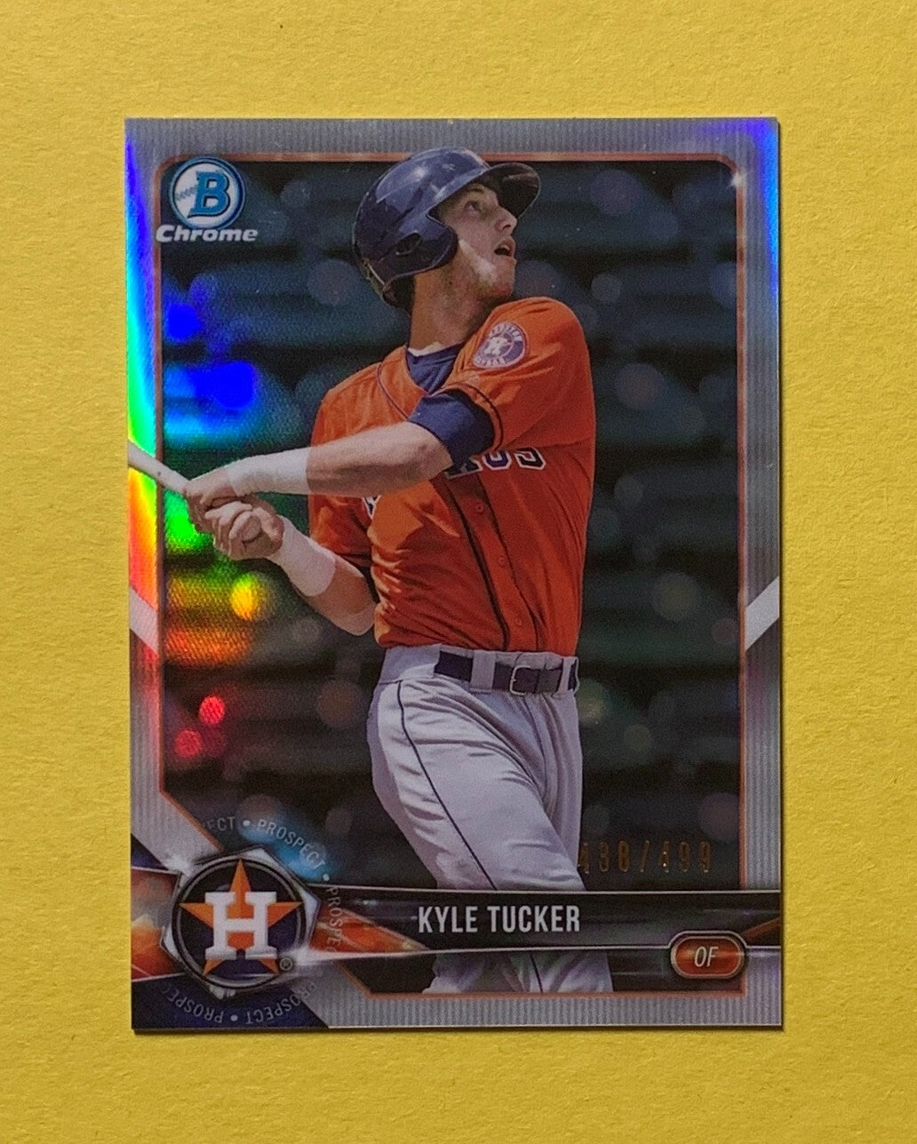 2018 BOWMAN CHROME KYLE TUCKER REFRACTOR /499 #BCP55 ASTROS