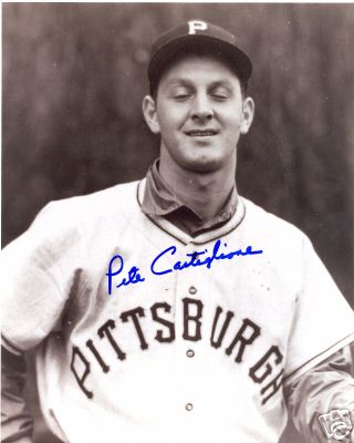 PETE CASTIGLIONE (B/W) PITTSBURGH PIRATES SIGNED 8X10