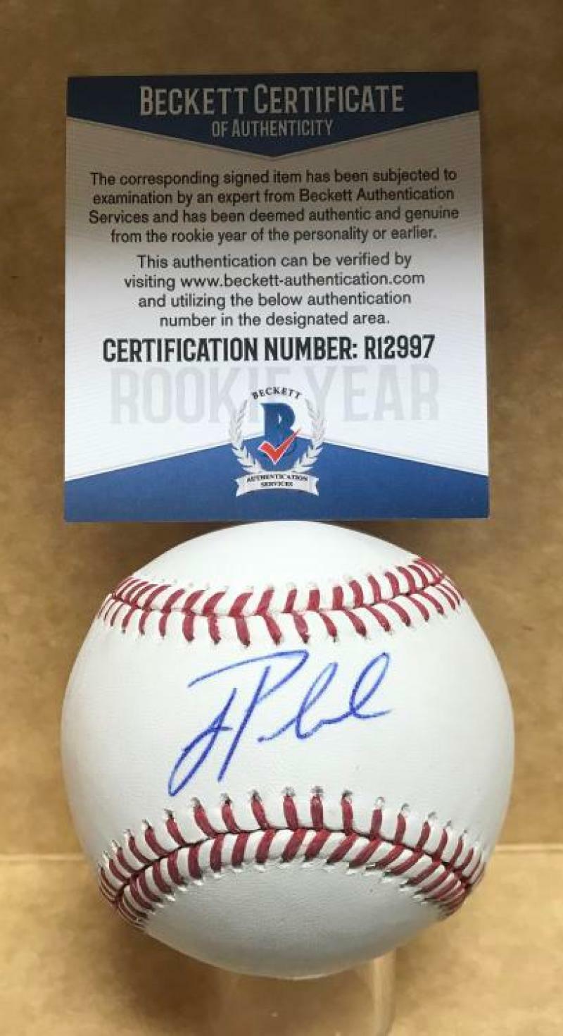 JOE PALUMBO TEXAS RANGERS SIGNED M.L. BASEBALL BECKETT R12997
