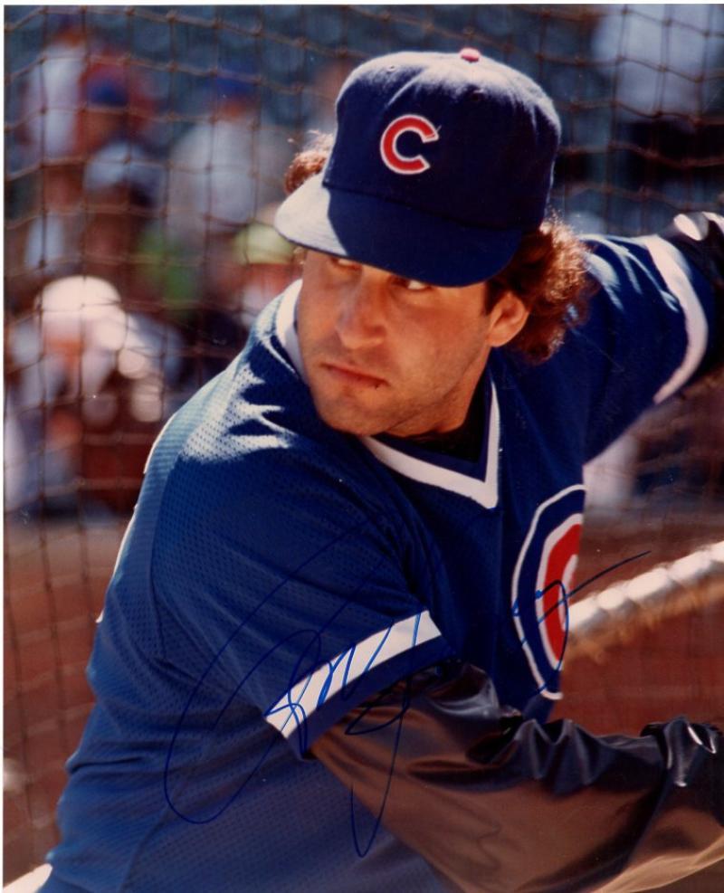 RON HASSEY CHICAGO CUBS BATTING SIGNED AUTOGRAPHED 8X10 PHOTO W/ COA