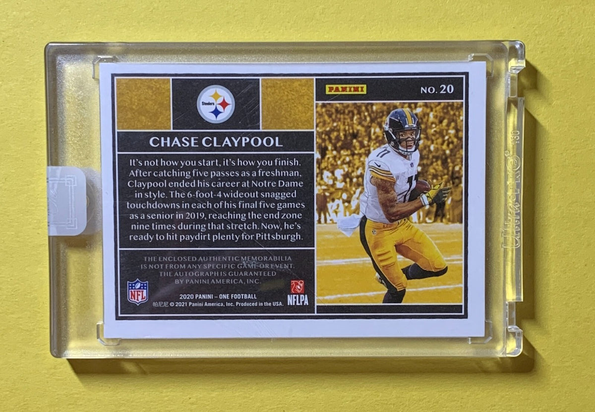 2020 PANINI ONE CHASE CLAYPOOL ROOKIE PATCH AUTOGRAPH /199 #20 STEELERS
