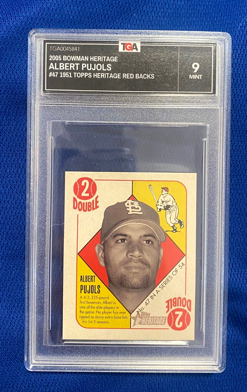 2005 BOWMAN HERITAGE ALBERT PUJOLS STL CARDINALS #47 RED BACKS TGA 9 MINT