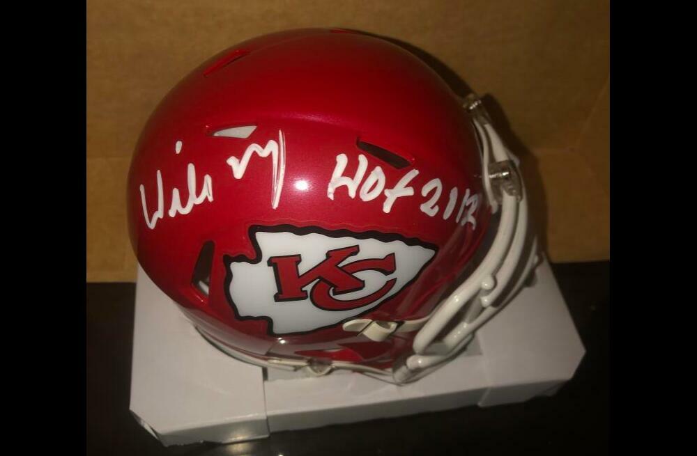 WILLIE ROAF KANSAS CITY CHIEFS HOF 2012 SIGNED MINI BECKETT CERTIFIED