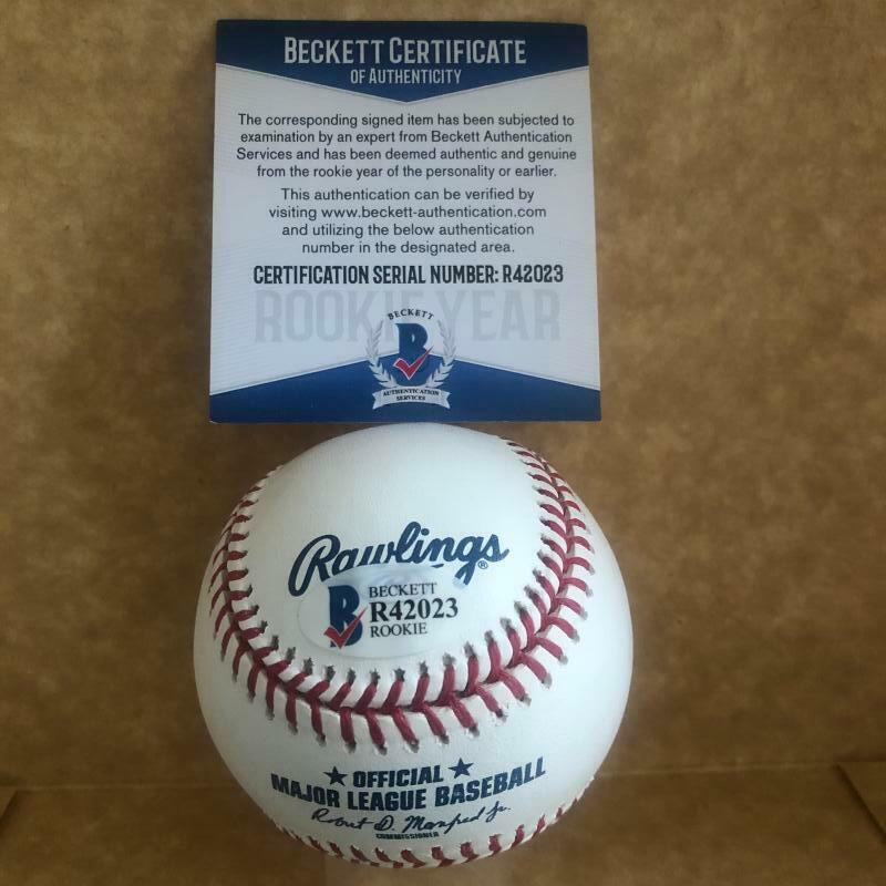 SHUN YAMAGUCHI TORONTO BLUE JAYS SIGNED AUTOGRAPHED M.L. BASEBALL BECKETT R42023