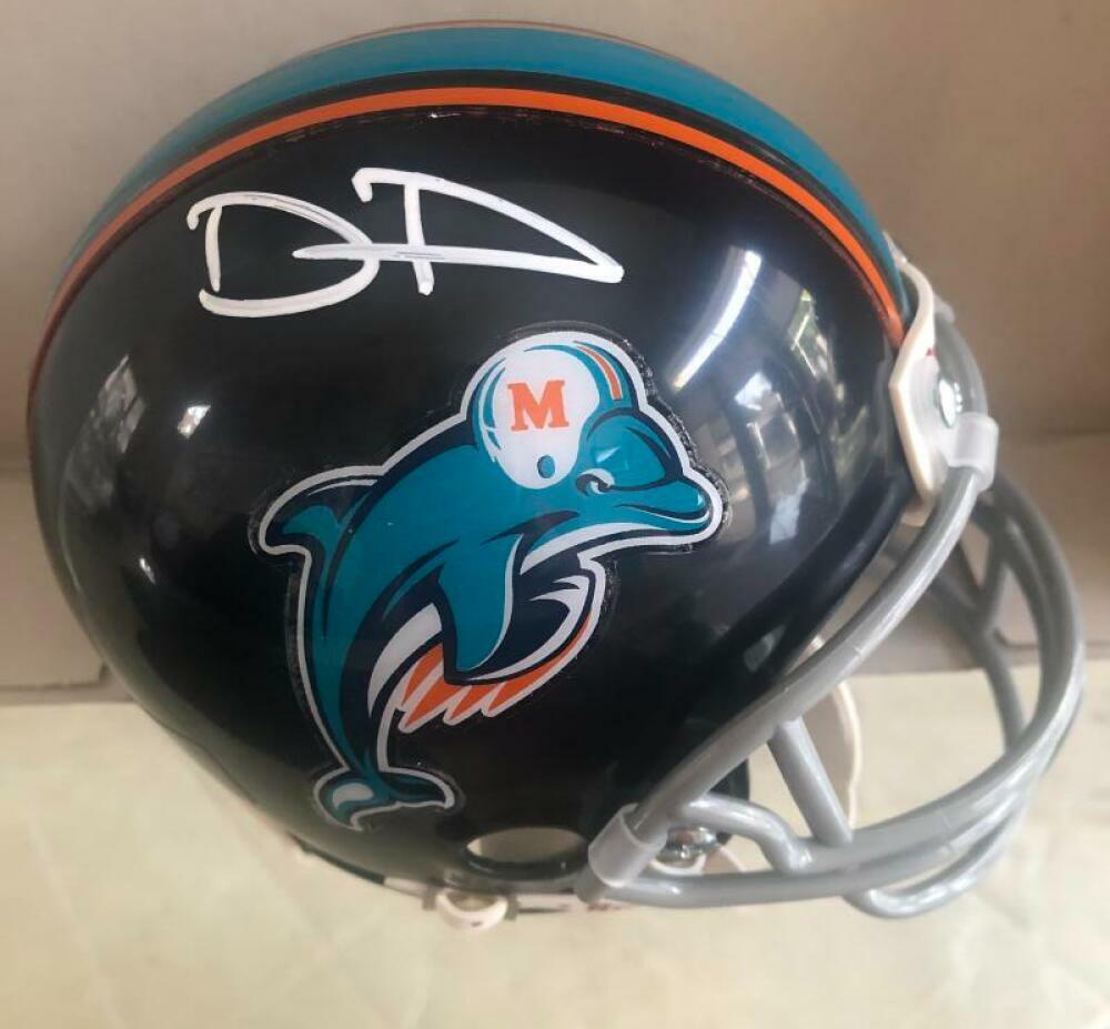DEVANTE PARKER MIAMI DOLPHINS SIGNED AUTO CUSTOM DOLPHINS MINI HELMET JSA WIT007
