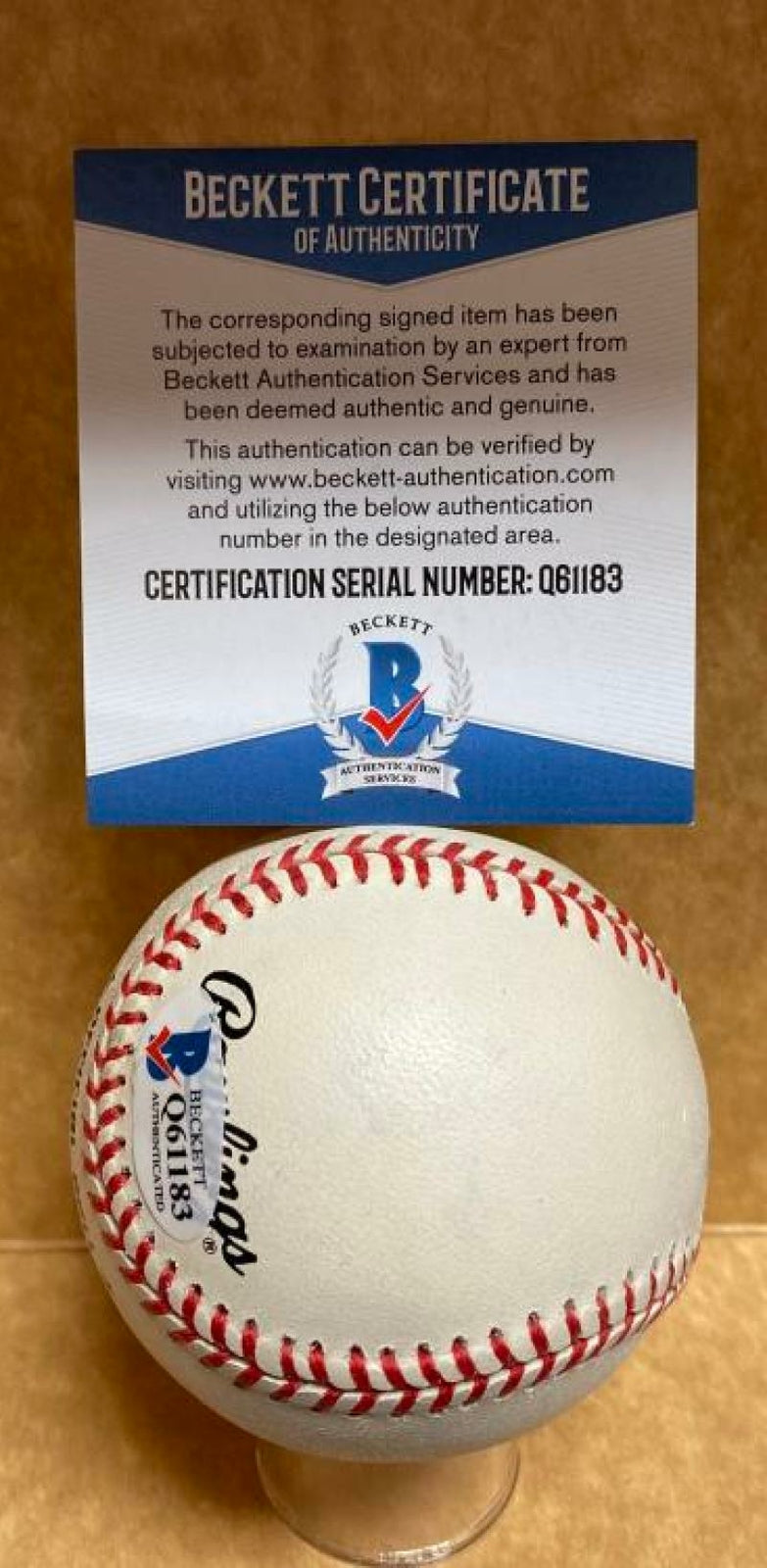 MARK KOTSAY BRAVES/RED SOX/A'S SIGNED AUTOGRAPHED N.L. BASEBALL BECKETT Q61183