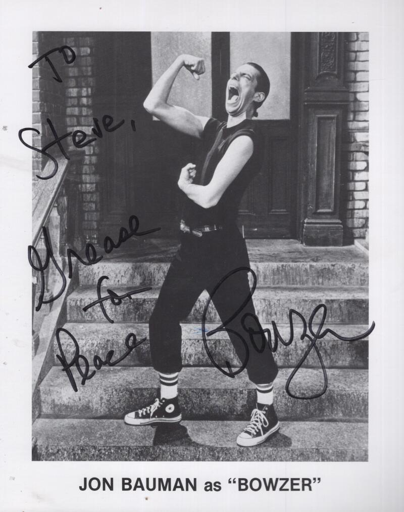 JON BAUMAN "BOWZER" PERSONALIZED TO STEVE SIGNED 8X10 PHOTO W/ COA