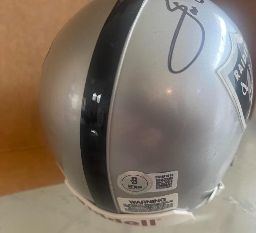 JON GRUDEN OAKLAND RAIDERS SHARCO SIGNED MINI HELMET BECKETT AUTH 