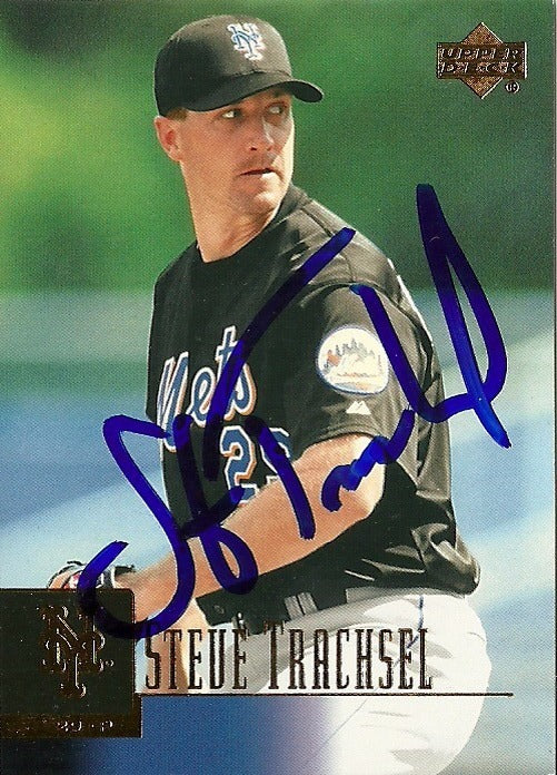 STEVE TRACHSEL NEW YORK METS SIGNED AUTOGRAPHED 2001 UPPER DECK CARD #419 W/COA
