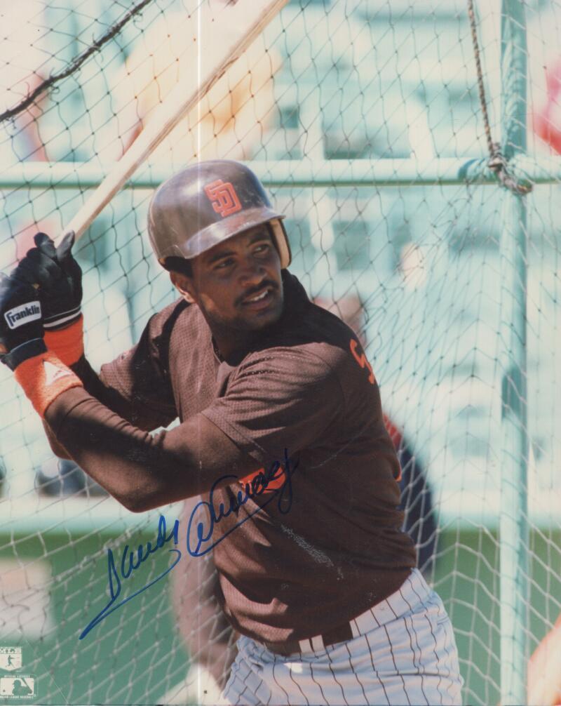 SANDY ALOMAR JR.PADRES SIGNED AUTOGRAPHED 8X10 PHOTO W/ COA 