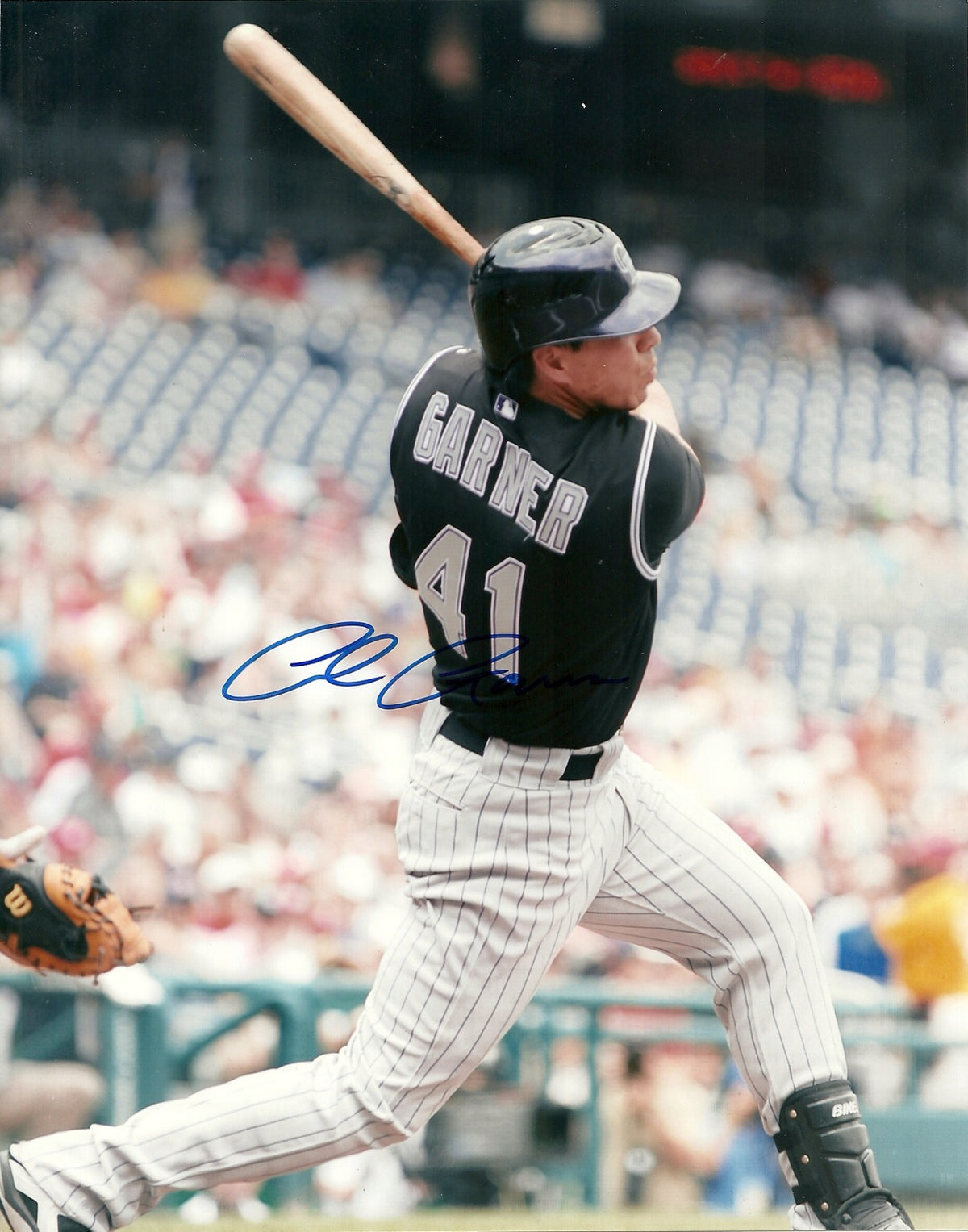 COLE GARNER COLORADO ROCKIES SIGNED AUTOGRAPHED 8x10 PHOTO W/COA ACTION