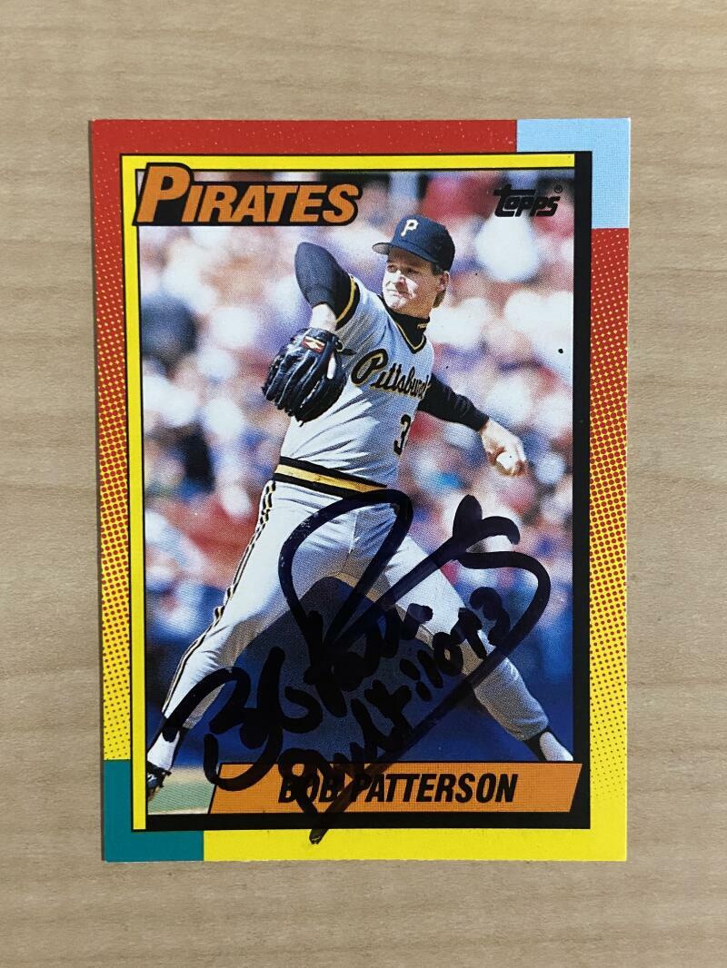 BOB PATTERSON PITTSBURGH PIRATES SIGNED 1990 TOPPS TRADED CARD #88T W/COA