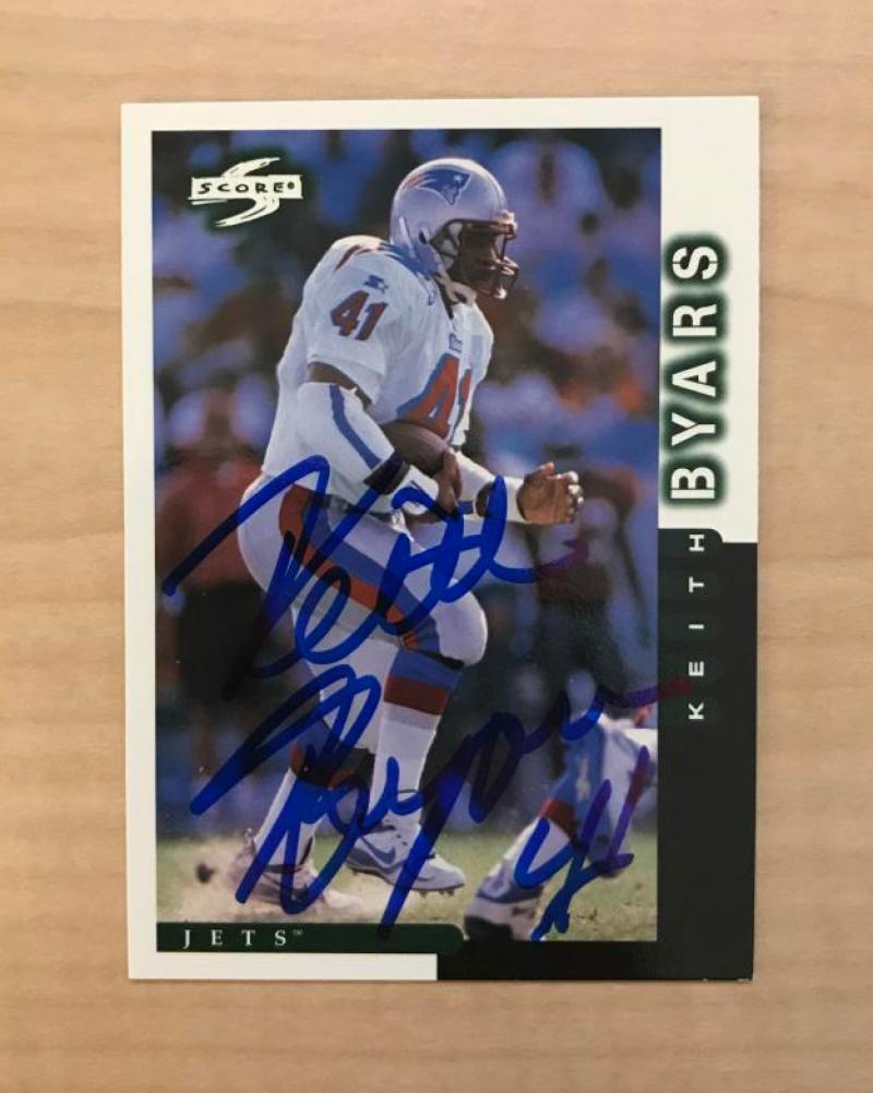 KEITH BYARS NEW YORK JETS SIGNED AUTOGRAPHED 1998 SCORE CARD #141 W/COA