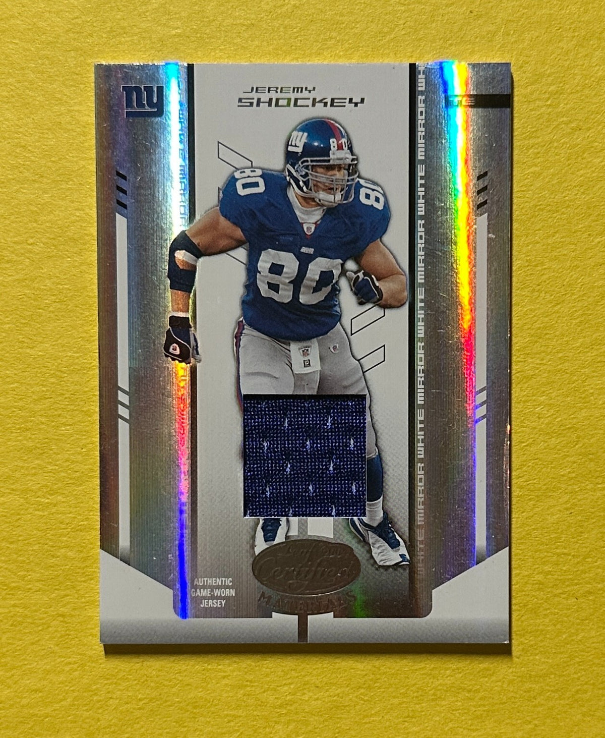 2004 LEAF CERTIFIED MATERIALS JEREMY SHOCKEY #78 /250 GIANTS