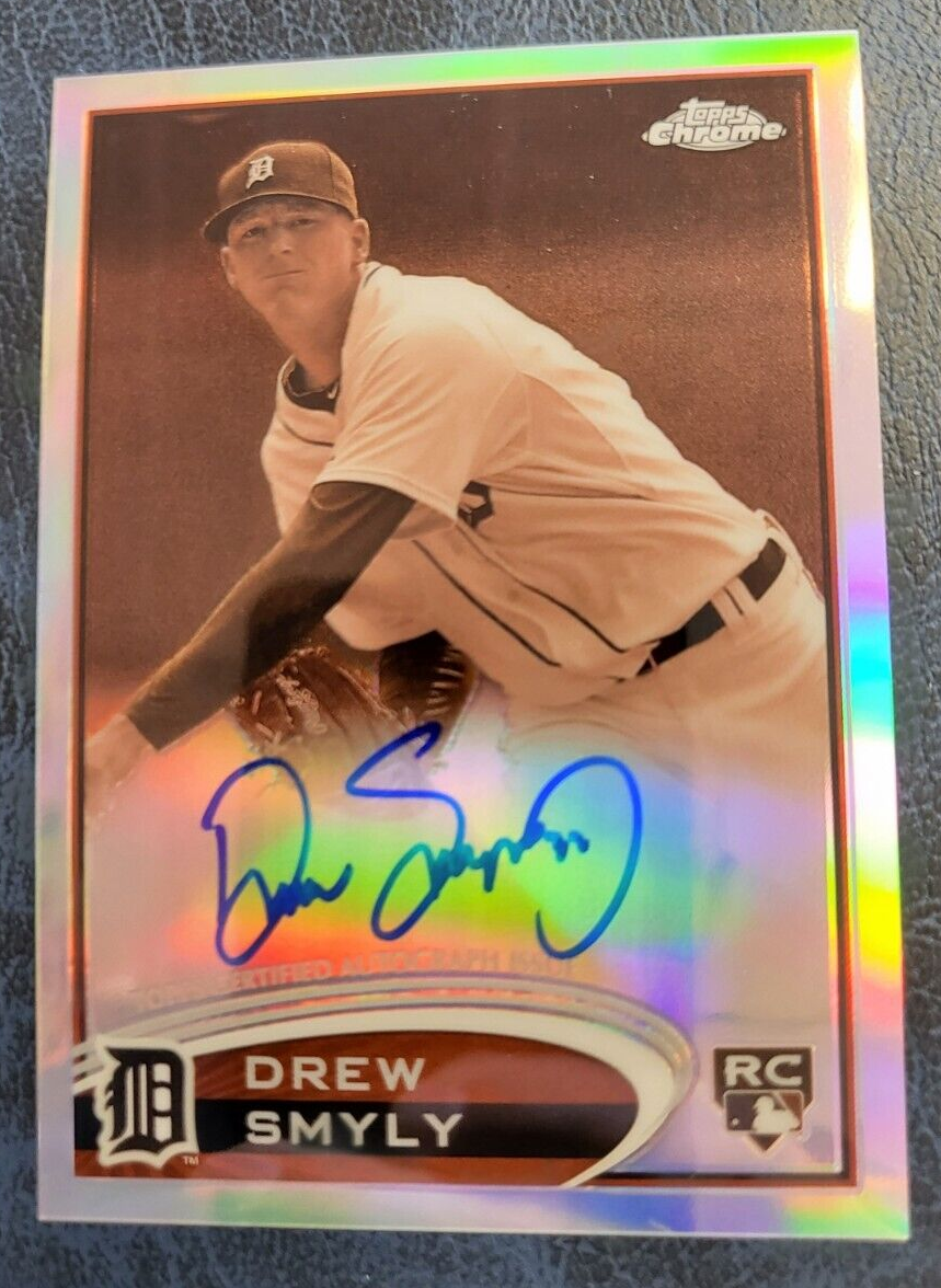 2012 TOPPS CHROME DREW SMYLY TIGERS RC REFRACTOR BASEBALL CARD /75