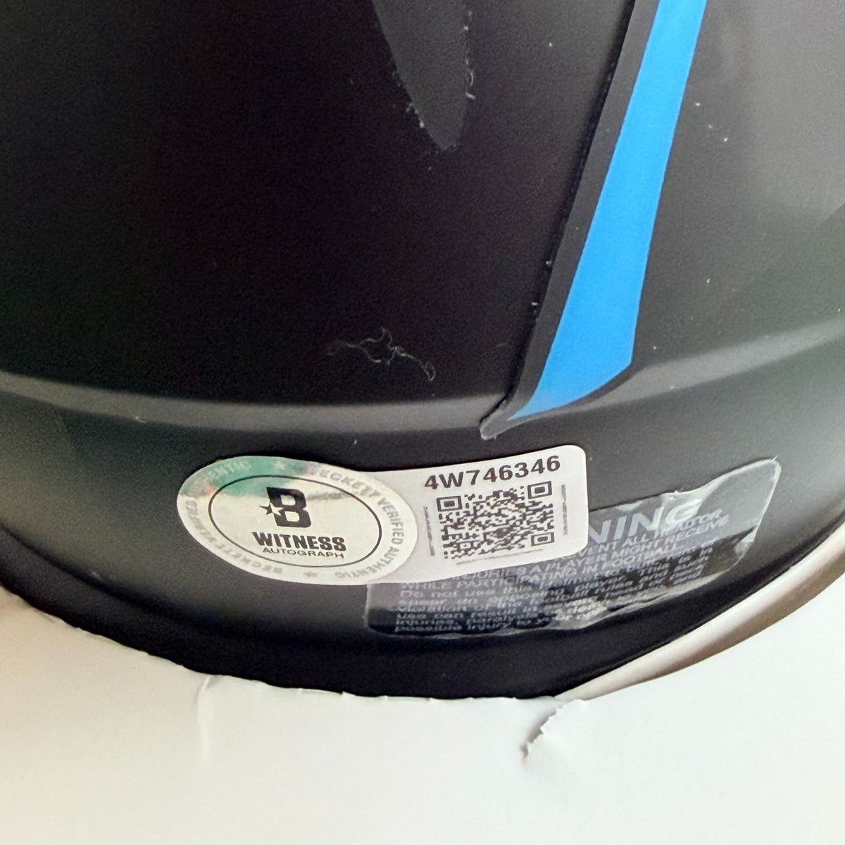 THOMAS DAVIS PANTHERS SIGNED ALTERNATE MINI HELMET BECKETT