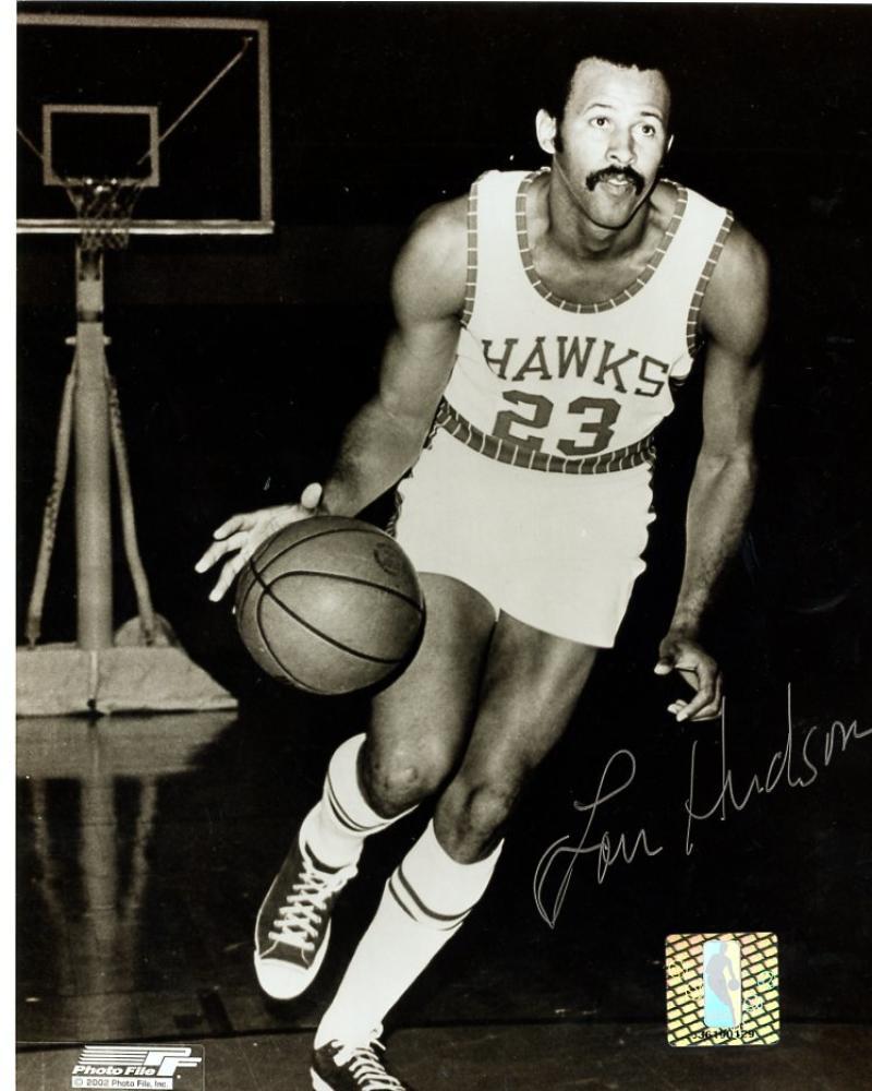 LOU HUDSON ATLANTA HAWKS SIGNED AUTOGRAPHED 8X10 PHOTO W/COA