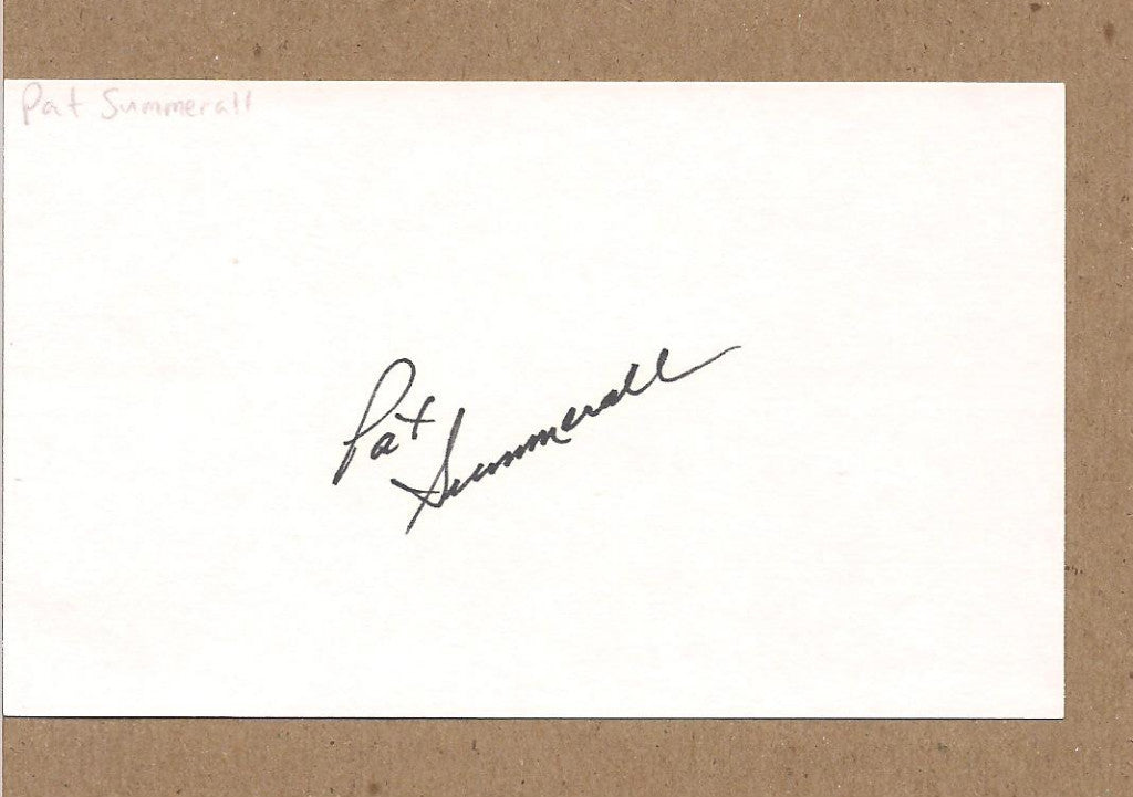 PAT SUMMERALL HOF ANNOUNCER SIGNED 3X5 INDEX CARD