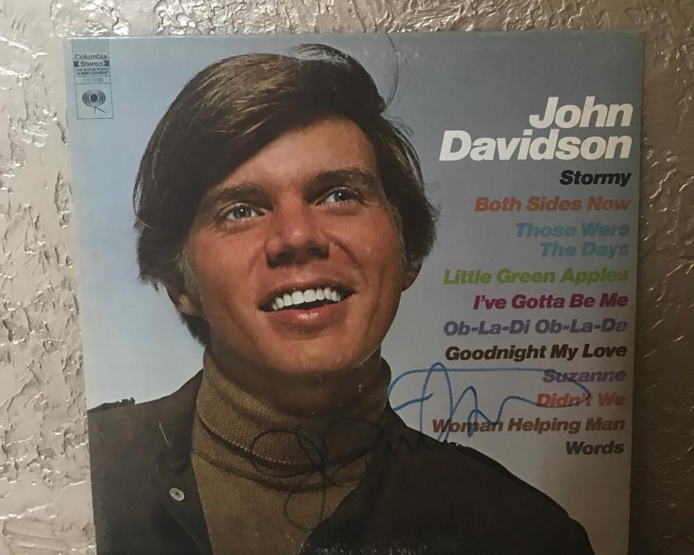 JOHN  DAVIDSON  SELF TITLED  JOHN DAVIDSON  SIGNED  1997  VINYL RECORD B  W/COA