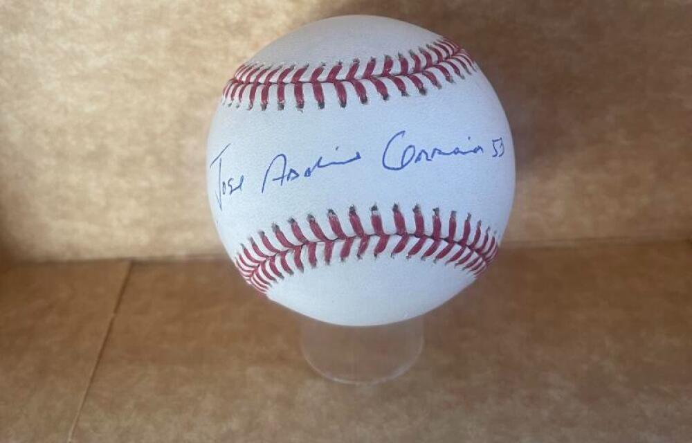JOSE ADOLIS GARCIA TEXAS RANGERS SIGNED AUTOGRAPHED M.L. BASEBALL  BECKETT 