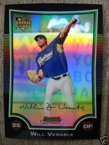 2009 BOWMAN CHROME WILL VENABLE *RC* REFRACTOR