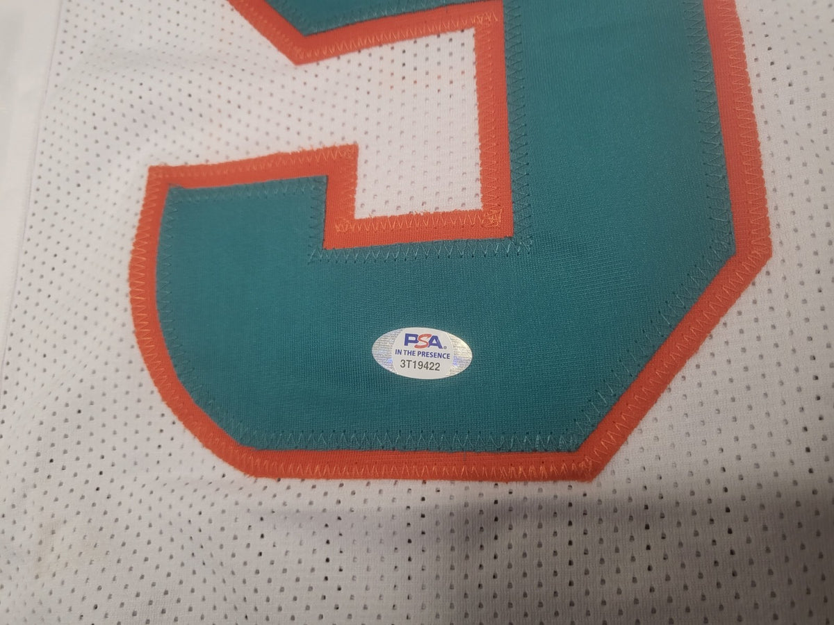 JEROME BAKER #55 MIAMI DOLPHINS SIGNED WHT CUSTOM JERSEY SZ XL PSA STICKER L@@K