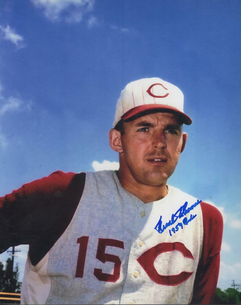 FRANK THOMAS 1959 REDS  SIGNED AUTOGRAPHED 8X10 PHOTO W/ COA