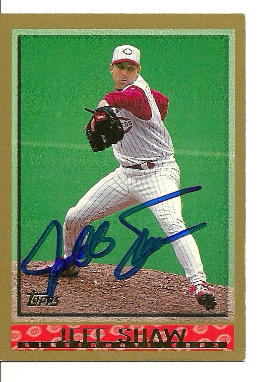 JEFF SHAW CINCINNATI REDS SIGNED AUTOGRAPHED 1997 TOPPS CARD #81 W/COA